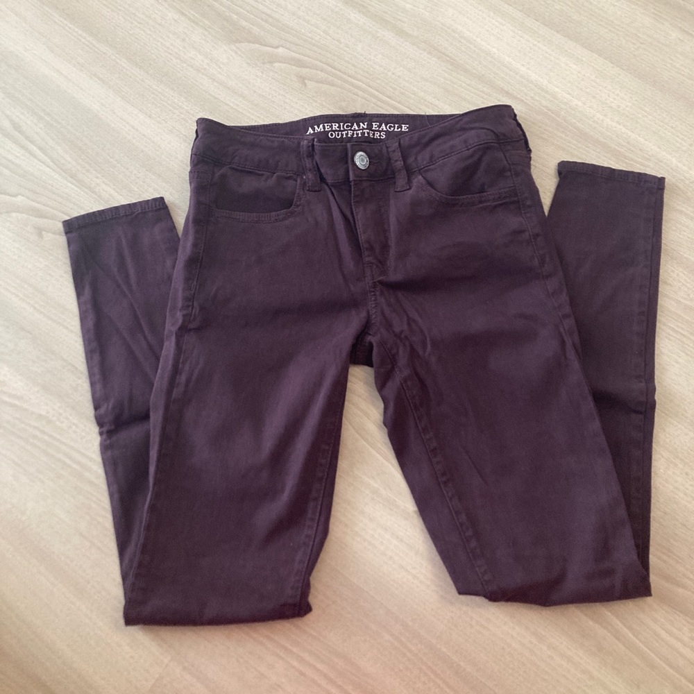 American Eagle Satin Stretch Jeggings (Size 4)